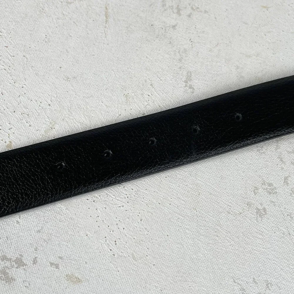 Nike Black Brown Genuine Leather‎ Belt Mens 42 Silver Buckle Mens